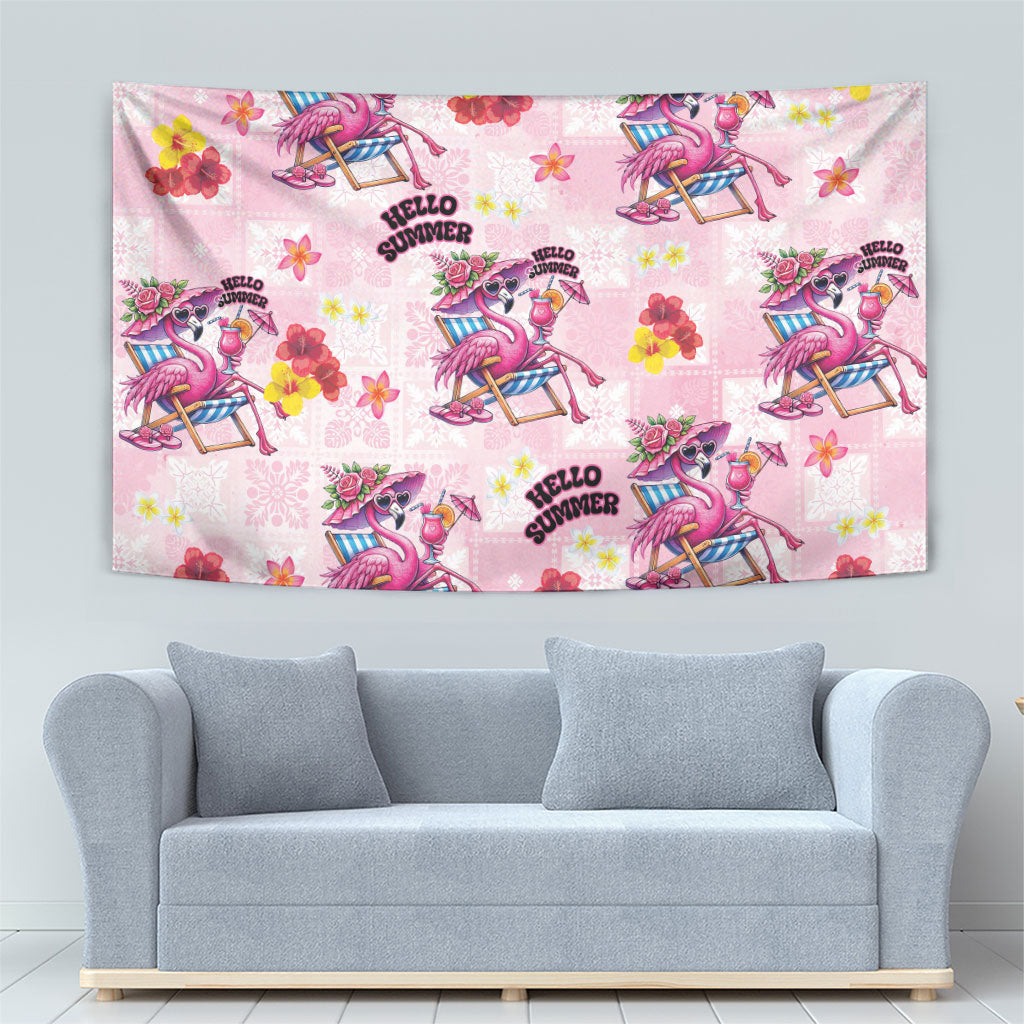 Hawaii Flamingo Hello Summer Tapestry Hawaiian Quilt Pattern LT9 - Polynesian Pride