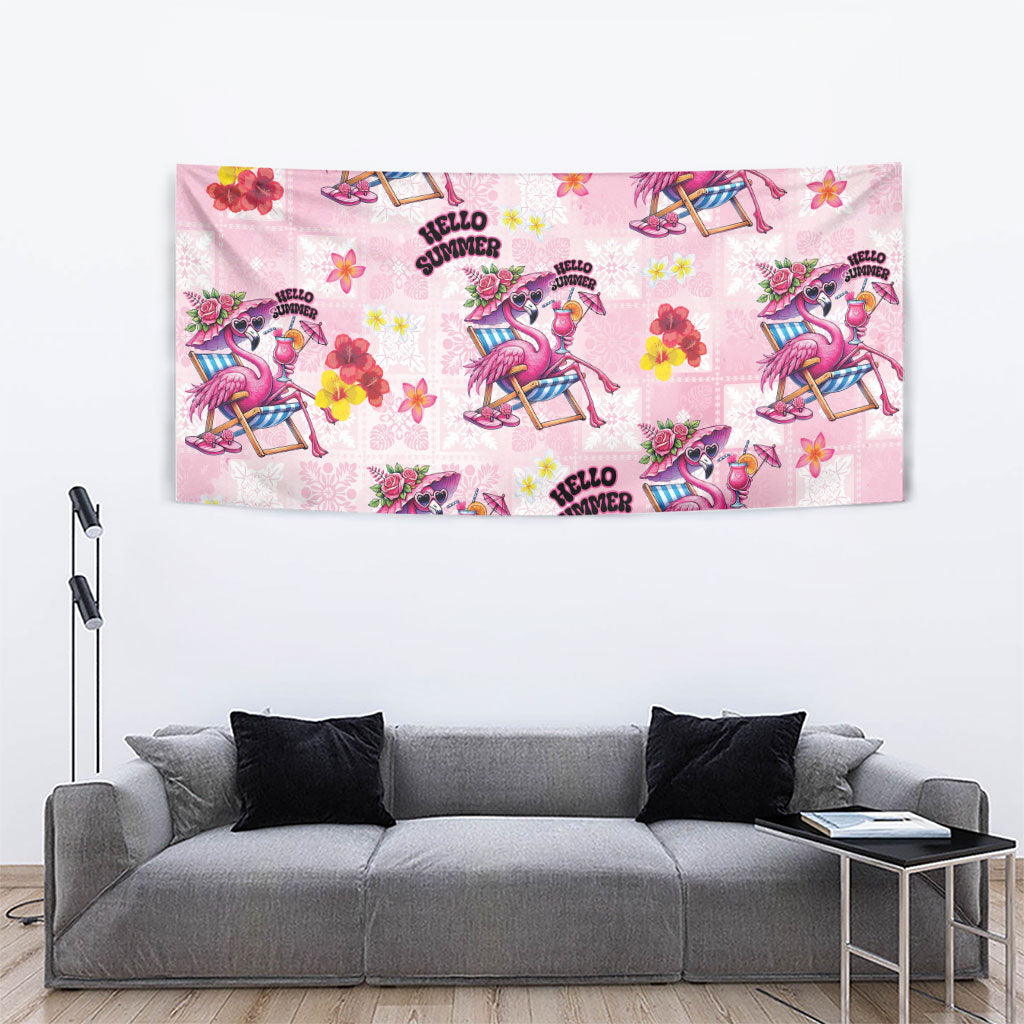 Hawaii Flamingo Hello Summer Tapestry Hawaiian Quilt Pattern LT9 - Polynesian Pride
