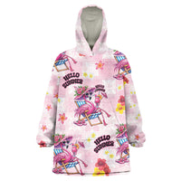Hawaii Flamingo Hello Summer Wearable Blanket Hoodie Hawaiian Quilt Pattern LT9 One Size Pink - Polynesian Pride