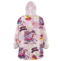 Hawaii Flamingo Hello Summer Wearable Blanket Hoodie Hawaiian Quilt Pattern LT9 - Polynesian Pride