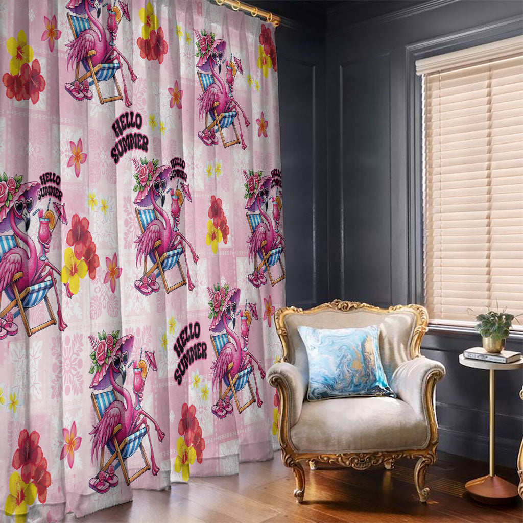 Hawaii Flamingo Hello Summer Window Curtain Hawaiian Quilt Pattern LT9 - Polynesian Pride
