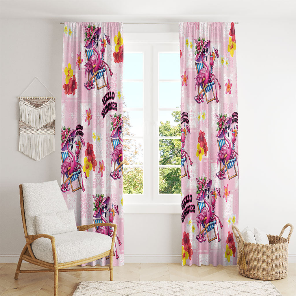 Hawaii Flamingo Hello Summer Window Curtain Hawaiian Quilt Pattern LT9 - Polynesian Pride