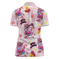 Hawaii Flamingo Hello Summer Women Polo Shirt Hawaiian Quilt Pattern LT9 - Polynesian Pride