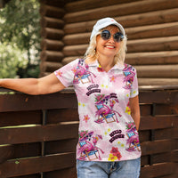 Hawaii Flamingo Hello Summer Women Polo Shirt Hawaiian Quilt Pattern LT9 - Polynesian Pride