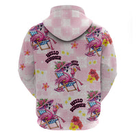 Hawaii Flamingo Hello Summer Zip Hoodie Hawaiian Quilt Pattern LT9 - Polynesian Pride