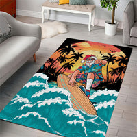 Vintage Santa Claus Surfing Summer Area Rug Mele Kalikimaka i Iulai! LT9 - Polynesian Pride