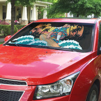 Vintage Santa Claus Surfing Summer Auto Sun Shade Mele Kalikimaka i Iulai! LT9 - Polynesian Pride