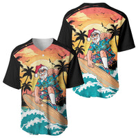 Vintage Santa Claus Surfing Summer Baseball Jersey Mele Kalikimaka i Iulai! LT9 - Polynesian Pride