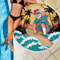 Vintage Santa Claus Surfing Summer Beach Blanket Mele Kalikimaka i Iulai! LT9 - Polynesian Pride