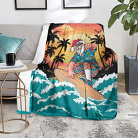 Vintage Santa Claus Surfing Summer Blanket Mele Kalikimaka i Iulai! LT9 - Polynesian Pride