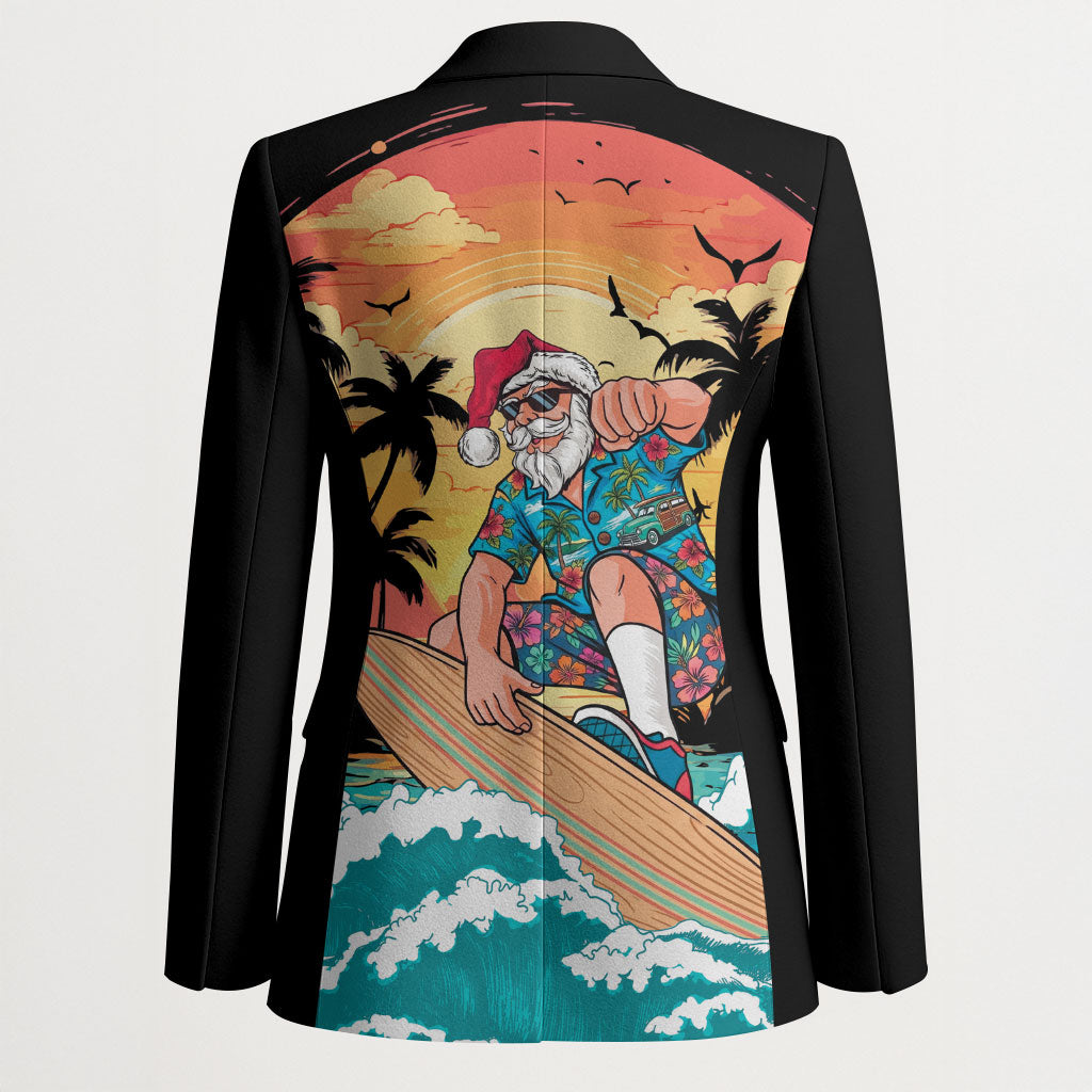 Vintage Santa Claus Surfing Summer Blazer Mele Kalikimaka i Iulai! LT9 - Polynesian Pride