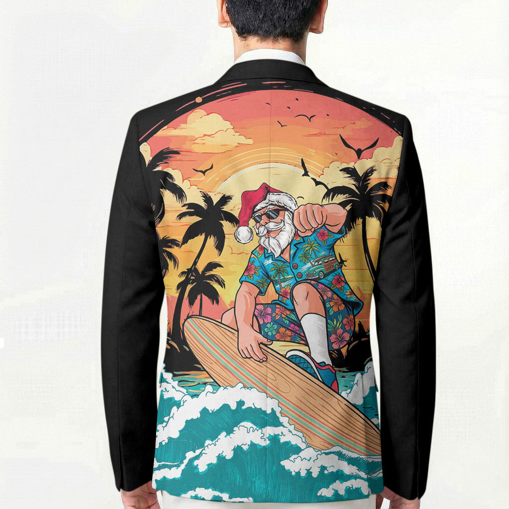 Vintage Santa Claus Surfing Summer Blazer Mele Kalikimaka i Iulai! LT9 - Polynesian Pride