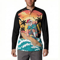 Vintage Santa Claus Surfing Summer Button Sweatshirt Mele Kalikimaka i Iulai! LT9 - Polynesian Pride