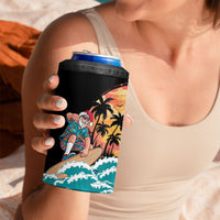 Vintage Santa Claus Surfing Summer 4 in 1 Can Cooler Tumbler Mele Kalikimaka i Iulai! LT9 - Polynesian Pride