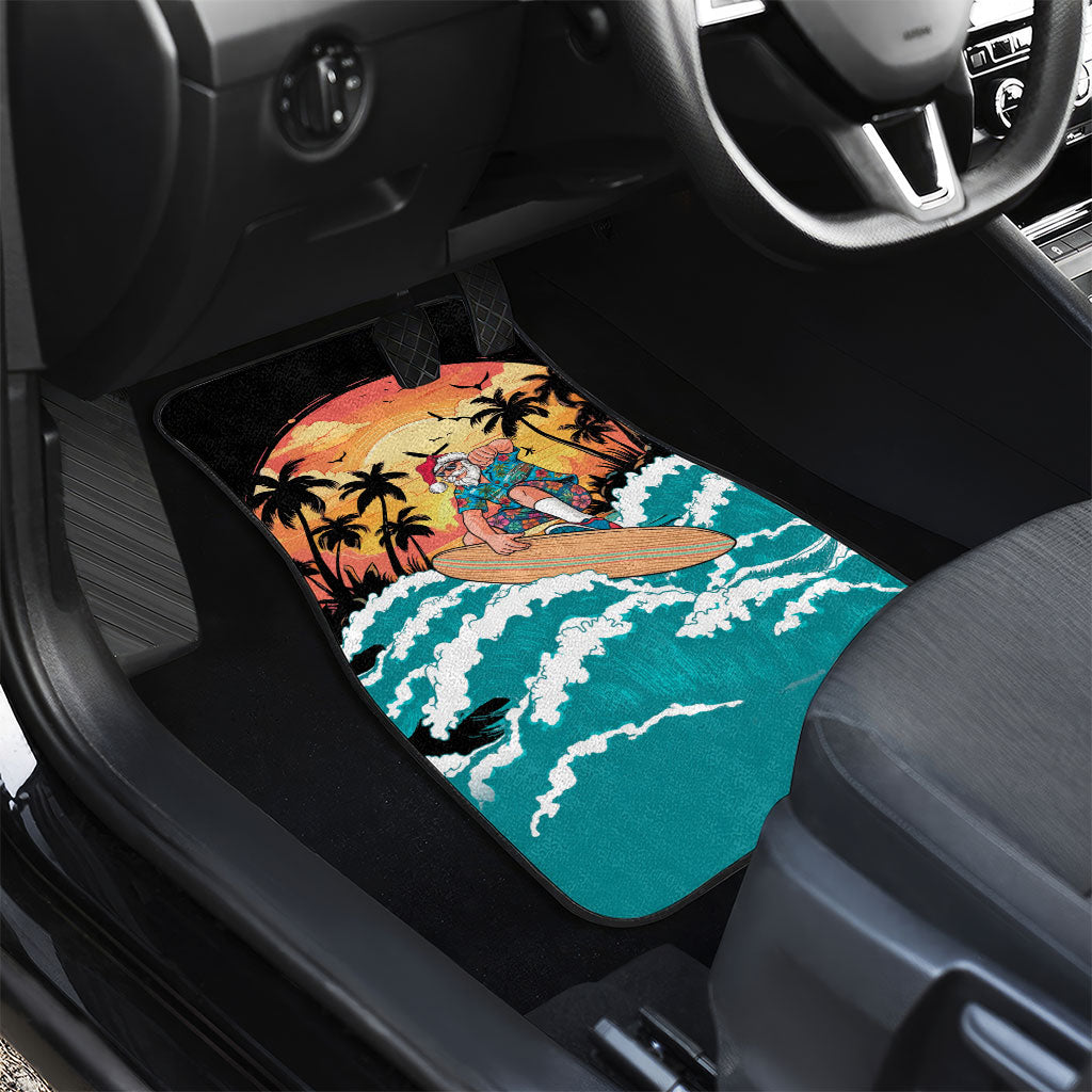 Vintage Santa Claus Surfing Summer Car Mats Mele Kalikimaka i Iulai! LT9 - Polynesian Pride