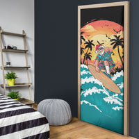 Vintage Santa Claus Surfing Summer Door Cover Mele Kalikimaka i Iulai! LT9 - Polynesian Pride