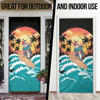 Vintage Santa Claus Surfing Summer Door Cover Mele Kalikimaka i Iulai! LT9 - Polynesian Pride