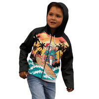 Vintage Santa Claus Surfing Summer Kid Hoodie Mele Kalikimaka i Iulai! LT9 - Polynesian Pride