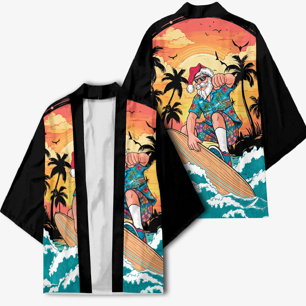 Vintage Santa Claus Surfing Summer Kimono Mele Kalikimaka i Iulai! LT9 - Polynesian Pride