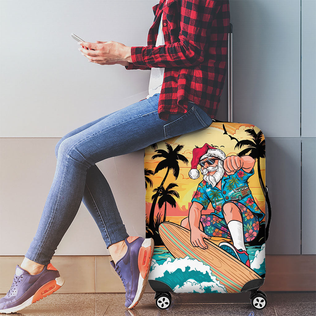 Vintage Santa Claus Surfing Summer Luggage Cover Mele Kalikimaka i Iulai! LT9 - Polynesian Pride