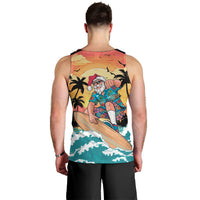 Vintage Santa Claus Surfing Summer Men Tank Top Mele Kalikimaka i Iulai! LT9 - Polynesian Pride