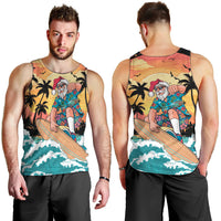 Vintage Santa Claus Surfing Summer Men Tank Top Mele Kalikimaka i Iulai! LT9 - Polynesian Pride