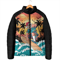 Vintage Santa Claus Surfing Summer Padded Jacket Mele Kalikimaka i Iulai! LT9 - Polynesian Pride