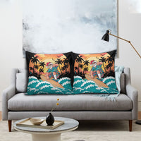 Vintage Santa Claus Surfing Summer Pillow Cover Mele Kalikimaka i Iulai! LT9 - Polynesian Pride