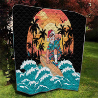 Vintage Santa Claus Surfing Summer Quilt Mele Kalikimaka i Iulai! LT9 - Polynesian Pride