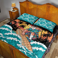 Vintage Santa Claus Surfing Summer Quilt Bed Set Mele Kalikimaka i Iulai! LT9 - Polynesian Pride