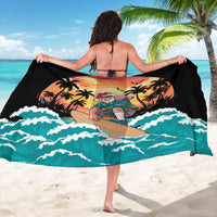 Vintage Santa Claus Surfing Summer Sarong Mele Kalikimaka i Iulai! LT9 - Polynesian Pride