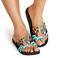 Vintage Santa Claus Surfing Summer Slide Sandals Mele Kalikimaka i Iulai! LT9 - Polynesian Pride