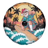 Vintage Santa Claus Surfing Summer Spare Tire Cover Mele Kalikimaka i Iulai! LT9 - Polynesian Pride