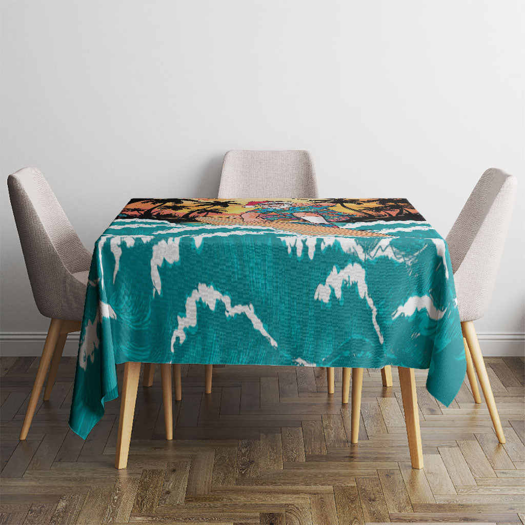 Vintage Santa Claus Surfing Summer Tablecloth Mele Kalikimaka i Iulai! LT9 - Polynesian Pride