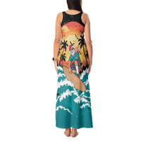 Vintage Santa Claus Surfing Summer Tank Maxi Dress Mele Kalikimaka i Iulai! LT9 - Polynesian Pride