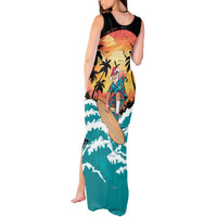 Vintage Santa Claus Surfing Summer Tank Maxi Dress Mele Kalikimaka i Iulai! LT9 - Polynesian Pride