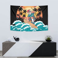 Vintage Santa Claus Surfing Summer Tapestry Mele Kalikimaka i Iulai! LT9 - Polynesian Pride