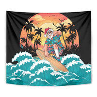 Vintage Santa Claus Surfing Summer Tapestry Mele Kalikimaka i Iulai! LT9 - Polynesian Pride