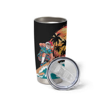 Vintage Santa Claus Surfing Summer Tumbler Cup Mele Kalikimaka i Iulai! LT9 - Polynesian Pride