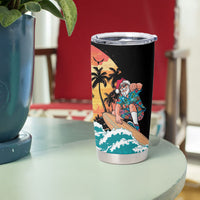 Vintage Santa Claus Surfing Summer Tumbler Cup Mele Kalikimaka i Iulai! LT9 - Polynesian Pride
