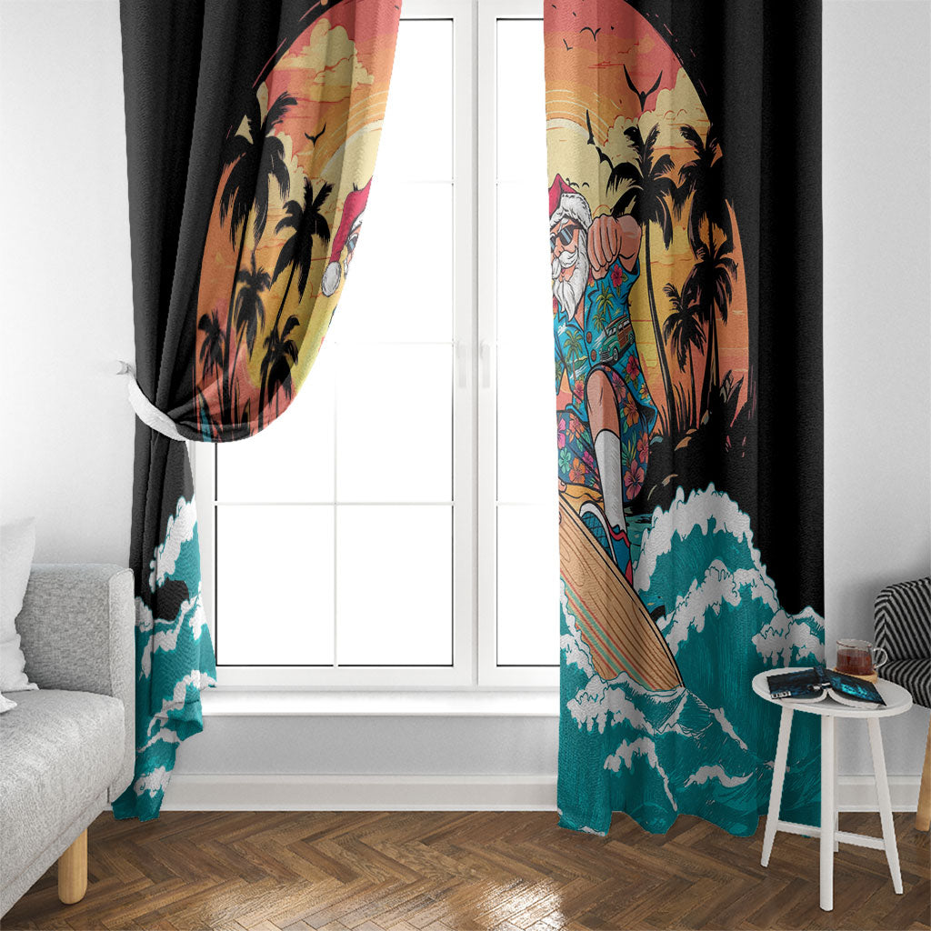 Vintage Santa Claus Surfing Summer Window Curtain Mele Kalikimaka i Iulai! LT9 - Polynesian Pride