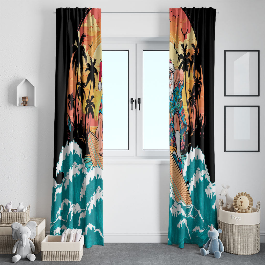 Vintage Santa Claus Surfing Summer Window Curtain Mele Kalikimaka i Iulai! LT9 - Polynesian Pride