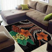 Vintage Hibiscus Pacific Floral Area Rug