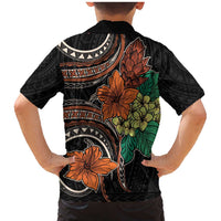 Vintage Hibiscus Pacific Floral Family Matching Mermaid Dress and Hawaiian Shirt