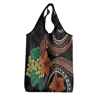 Vintage Hibiscus Pacific Floral Grocery Bag