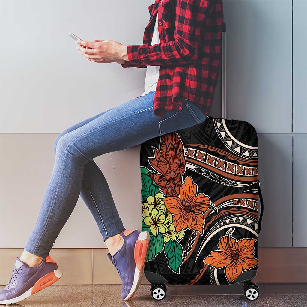 Vintage Hibiscus Pacific Floral Luggage Cover LT9 - Polynesian Pride