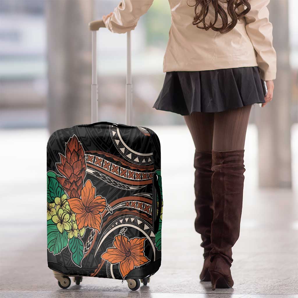 Vintage Hibiscus Pacific Floral Luggage Cover LT9 - Polynesian Pride