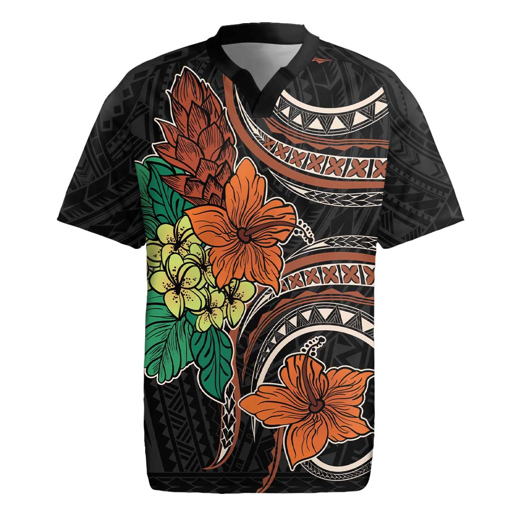 Vintage Hibiscus Pacific Floral Rugby Jersey