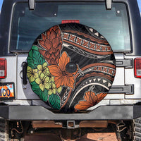 Vintage Hibiscus Pacific Floral Spare Tire Cover LT9 Black - Polynesian Pride