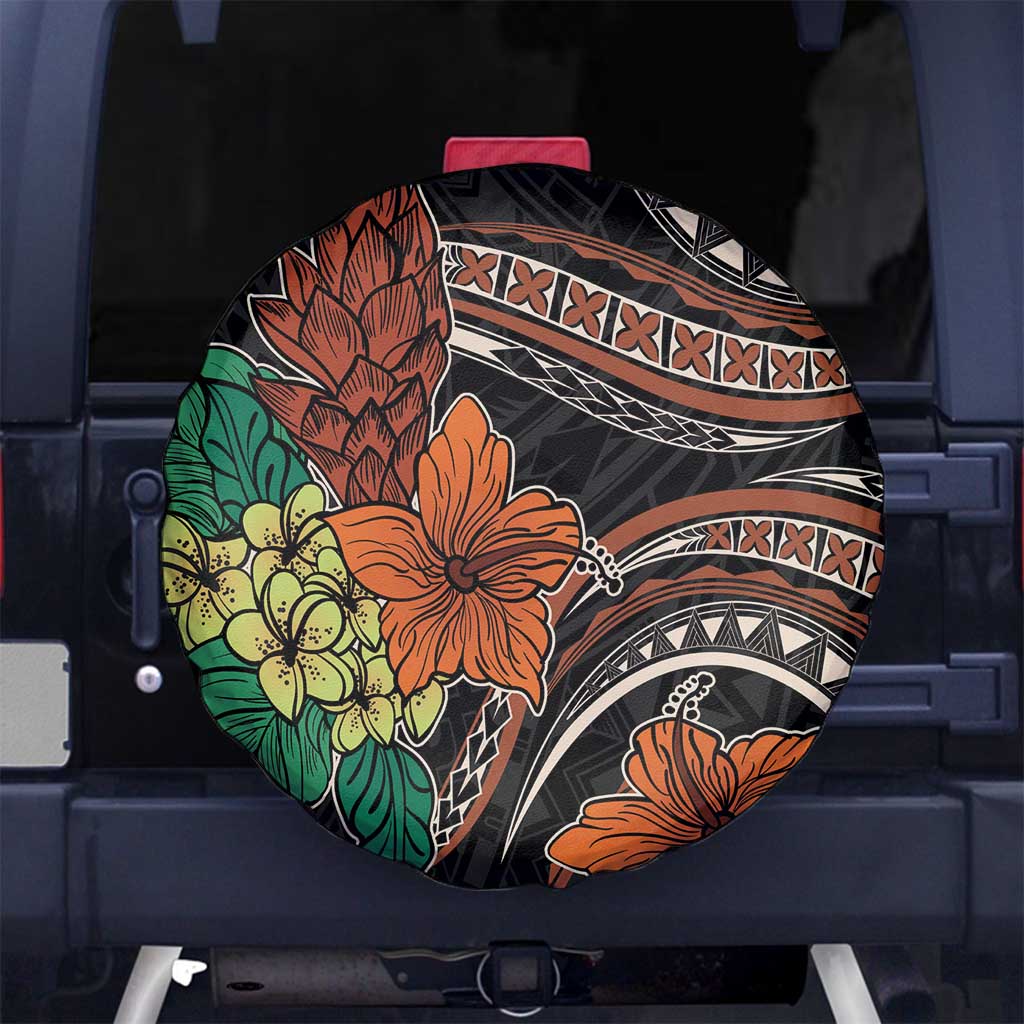 Vintage Hibiscus Pacific Floral Spare Tire Cover LT9 - Polynesian Pride